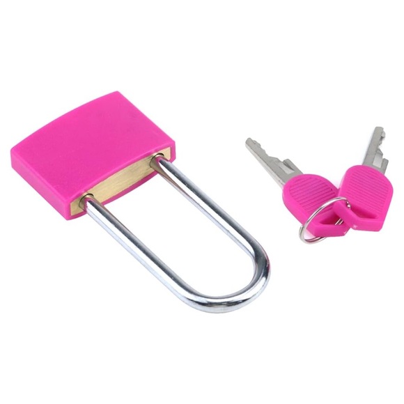 Pink Heart Padlock with Keys - Picture 3 of 4